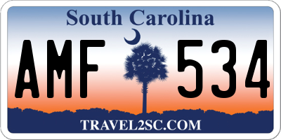 SC license plate AMF534
