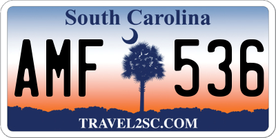 SC license plate AMF536