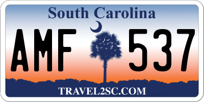 SC license plate AMF537