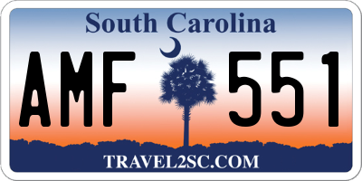 SC license plate AMF551