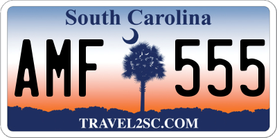 SC license plate AMF555