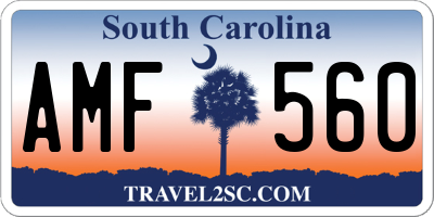 SC license plate AMF560