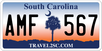 SC license plate AMF567