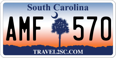 SC license plate AMF570