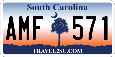 SC license plate AMF571