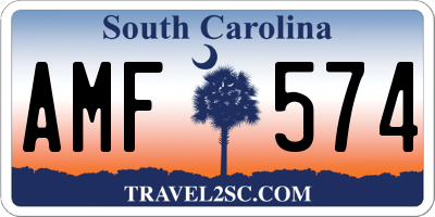 SC license plate AMF574