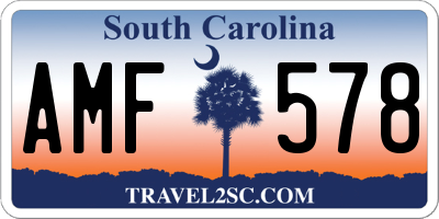 SC license plate AMF578