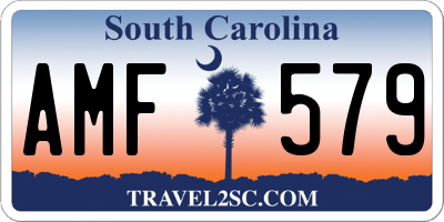 SC license plate AMF579