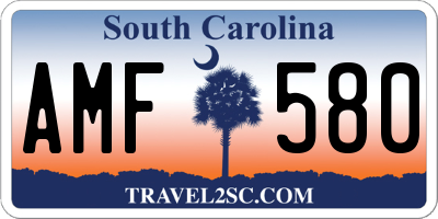 SC license plate AMF580