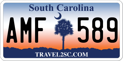 SC license plate AMF589