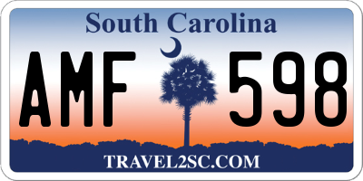 SC license plate AMF598