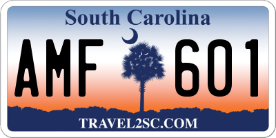 SC license plate AMF601