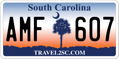 SC license plate AMF607