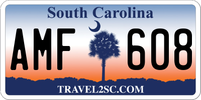 SC license plate AMF608