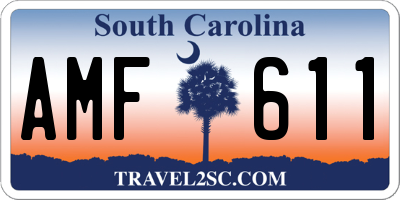 SC license plate AMF611