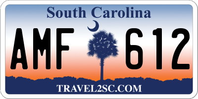 SC license plate AMF612