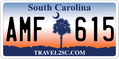 SC license plate AMF615