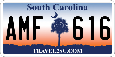 SC license plate AMF616