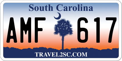 SC license plate AMF617