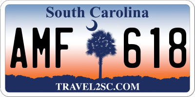 SC license plate AMF618