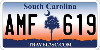 SC license plate AMF619