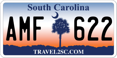 SC license plate AMF622