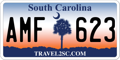 SC license plate AMF623