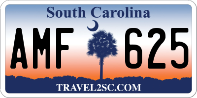 SC license plate AMF625
