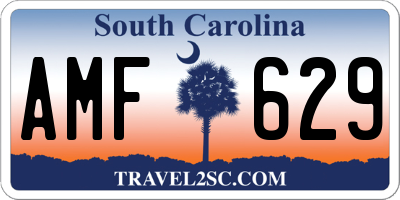 SC license plate AMF629