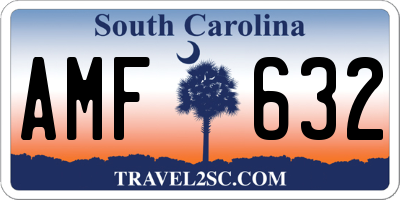 SC license plate AMF632
