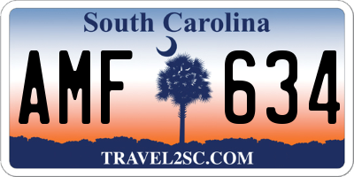 SC license plate AMF634