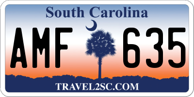 SC license plate AMF635