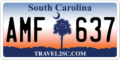 SC license plate AMF637