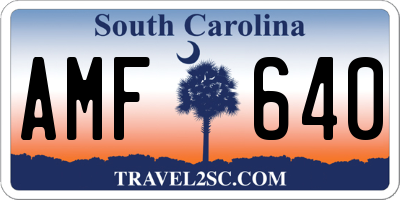 SC license plate AMF640