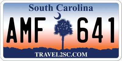 SC license plate AMF641