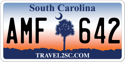 SC license plate AMF642