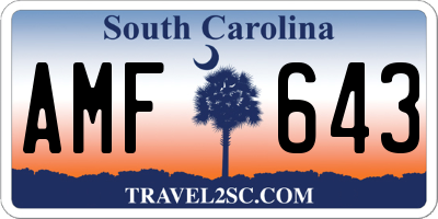 SC license plate AMF643
