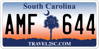 SC license plate AMF644