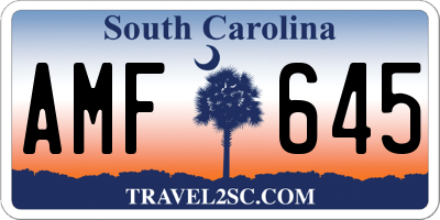 SC license plate AMF645