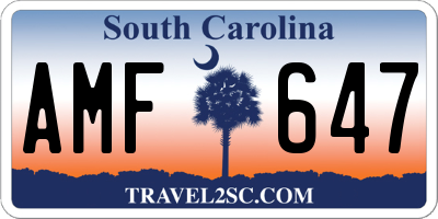 SC license plate AMF647