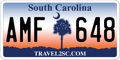 SC license plate AMF648