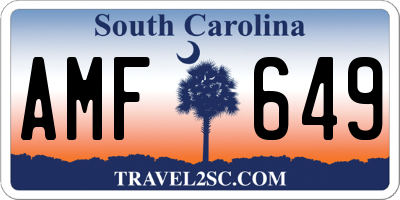 SC license plate AMF649