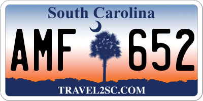 SC license plate AMF652