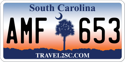 SC license plate AMF653