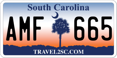 SC license plate AMF665