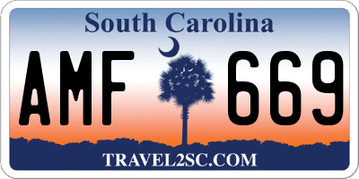 SC license plate AMF669