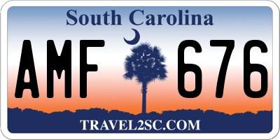 SC license plate AMF676