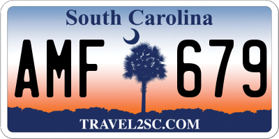 SC license plate AMF679