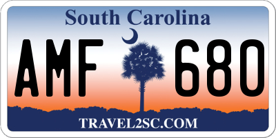 SC license plate AMF680