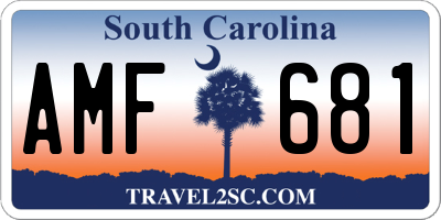 SC license plate AMF681